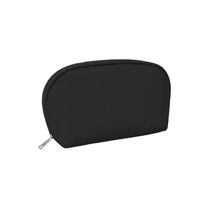 Portable black semi-circular digital storage bag for earphones, power banks and cables