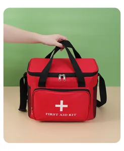 Sac médical de premiers secours rouge professionnel grande capacité avec poignée
