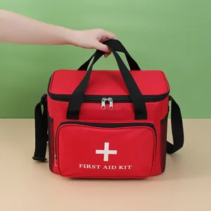 Sac de premiers secours rouge grande capacité avec logo croix pour urgence