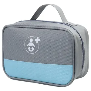 Graue und blaue Oxford-Stoff tragbare Erste-Hilfe-Tasche Mediziner Aufbewahrungstasche