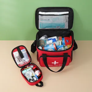 Trousse de premiers secours rouge à grande capacité pour fournitures médicales
