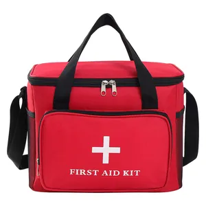 Sac de premiers secours rouge portable de grande capacité pour voiture et maison