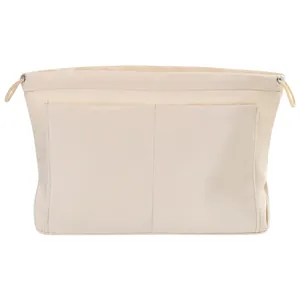 Organiseur de sac à main beige mini avec design multi-poches et cordon de serrage
