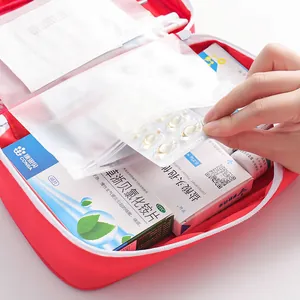 Grand sac de rangement de médicaments de secours rouge avec poche filet