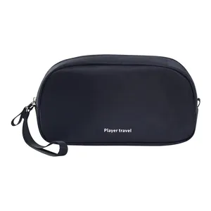 Bolsa de almacenamiento de viaje negra para accesorios digitales con correa de mano