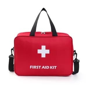 Grand sac de premiers secours rouge portable pour urgences extérieures et voyage