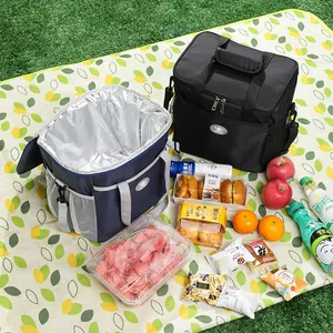 Large waterproof insulated picnic bags with shoulder straps and silver foil lining