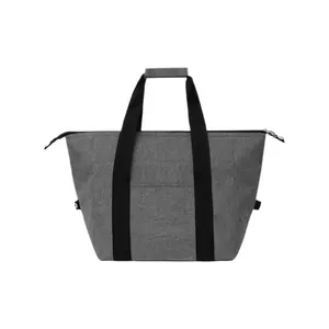 Large 25L grey insulated cooler bag made of waterproof oxford fabric for camping