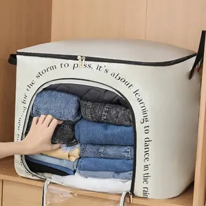 Bolsa de almacenamiento de ropa de gran capacidad con ventana transparente para armario