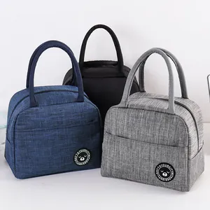 Bären-Aufnäher Isolierte Lunchtasche Tragbare Wasserdichte Oxford-Stoff Thermohandtasche Für Büro Schule Studenten Picknick Lunchbox-Tasche