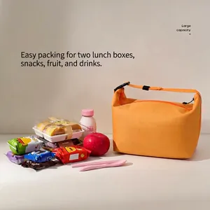 Insulated Lunch Bag Oxford Cloth Thermal Cooler Bento Box Tote Bag Waterproof Handbag For School Office Women Men