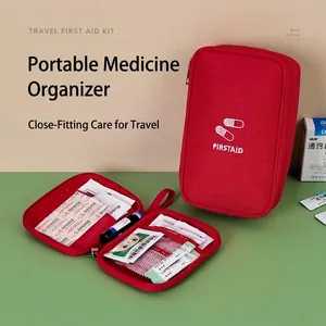 Sac de Rangement de Médicaments de Premiers Secours Portable en Tissu Oxford Organisateur de Trousse d'Urgence à Plusieurs Couches Pour Maison Voyage