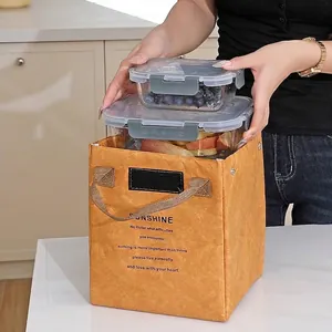 Insulated DuPont paper lunch bag with SUNSHINE print, large capacity