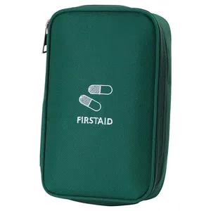 Trousse de premiers secours vert foncé portable en tissu oxford pour le voyage