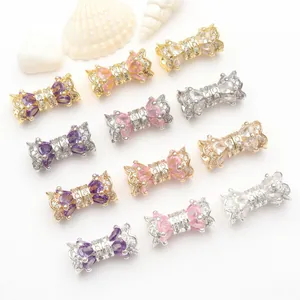 Premium micro-pasted zircon screw buckles for DIY necklace jewelry making in various colors
