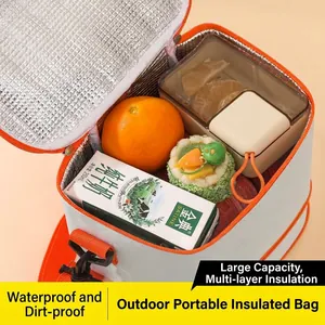 Portable insulated lunch bag with aluminum foil lining and spacious interior