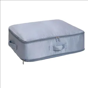 Expandable Sateen Duvet Storage Bag Compressed Packing Organizer For Bedding Clothing Moving Travel Large Capacity Portable Double Zipper
