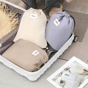 Waterproof Polyester Drawstring Storage Bag Travel Laundry Organizer Pouch For Clothes Underwear Socks Portable Dustproof Bag
