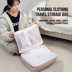 Tragbare Wasserdichte Reise Unterwäsche Organizer Tasche Unterteilte BH Slip Aufbewahrungstasche Koffer Kleidung Packwürfel Für Damen