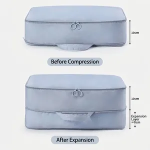 Large capacity expandable compression packing cube for travel organization with dimensions