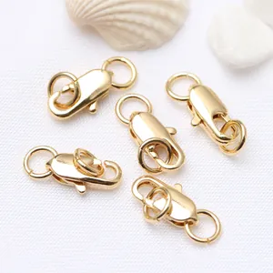 Fermoirs mousquetons plaqués or pour la fabrication de colliers et bracelets DIY