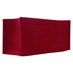 Wine red felt bag organizer insert for large tote bags, lightweight structure