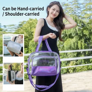 Bolsa de Maquillaje de Gran Capacidad Separación Seco y Húmedo PVC Impermeable Holográfica Neceser de Viaje Portátil Organizador de Cosméticos