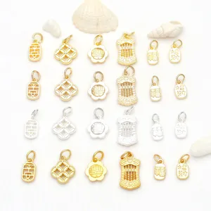 18K Verguld Geluksteken Telraam Klavertje Vier Bedeltjes Voor DIY Armband Ketting Sieraden Maken Accessoires Unisex