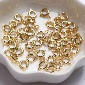 Cierres de anillo de resorte rellenos de oro de 14K para hacer joyas de bricolaje
