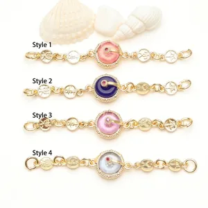 Four styles of gold-plated extension chains with stones for DIY jewelry making