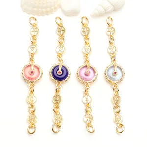 Copper Gold Plated Safety Buckle Extension Chain With Rhinestone For DIY Bracelet Necklace Jewelry Finding Accessory