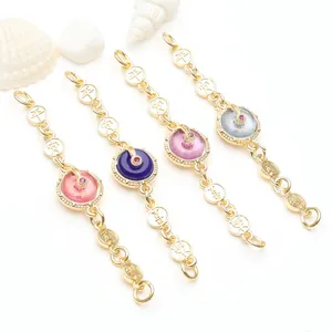 Close-up of gold-plated safety buckle chain extenders for DIY jewelry making accessories
