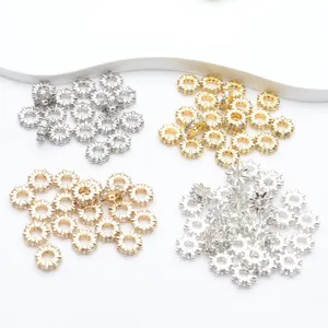 14K Vergoldete Zirkonia Großloch-Zwischenperlen Farbbeständiger Kupfer-Mikro-Pave-Bohrring Für DIY-Schmuckherstellungszubehör