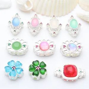 Hollow Silver Plated Copper Spacer Beads Rhinestone Inlaid Jewelry Parts For DIY Necklace Bracelet Making Beads For Crafts Unisex