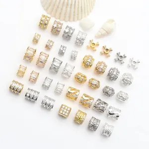 Vielfältige Kollektion von gold- und silberfarbenen Zirkonia-Perlen für DIY-Schmuck