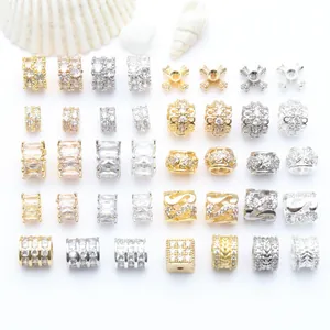 Vielfalt an hochwertigen CZ-eingelegten Zwischenperlen in Gold und Silber für DIY-Schmuck