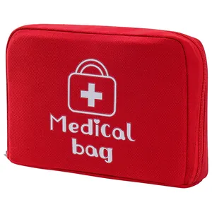 Trousse de premiers secours médicale en tissu rouge portable et sac de rangement de produits