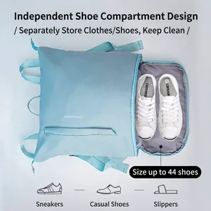 Waterproof fitness backpack with independent shoe compartment for travel and swimming