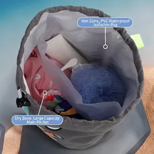 Innenraum einer Kinder-Schwimmtasche mit Trocken-Nass-Trennung und wasserdichtem PVC
