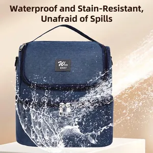 Large capacity double layer diaper bag with waterproof fabric for baby essentials