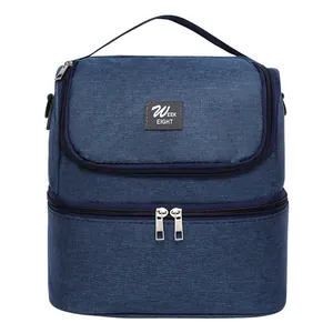 Large capacity double-layer insulated mommy bag for baby bottle storage and travel