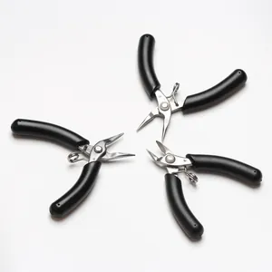 Set of three stainless steel jewelry pliers for precise DIY handcrafting and beading