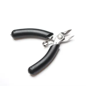 Detail showing sharp stainless steel blades and spring mechanism of jewelry wire cutters