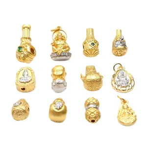 Colección de dijes y cuentas budistas bicolores de oro antiguo para bisutería