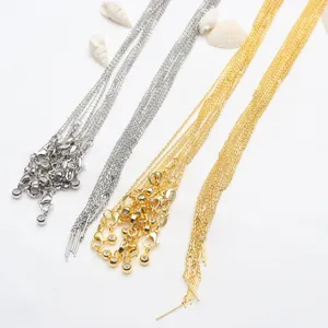Detailansicht verstellbarer 14K vergoldeter und versilberter O-Ketten für DIY Schmuck