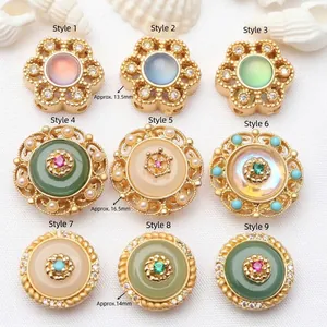 Nueve estilos de cuentas de oro antiguo para pulseras DIY con gemas