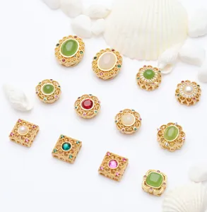 Détails de perles dorées avec pierres précieuses pour la création de bijoux DIY