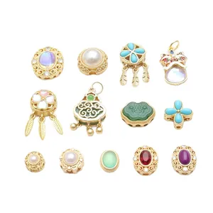 Assorted ancient gold finish spacer beads and pendants for DIY jewelry making