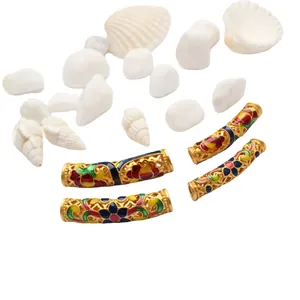 Exquisite Cloisonné-Emaille-Lotusperlen für die DIY-Schmuckherstellung, Zubehörteile.
