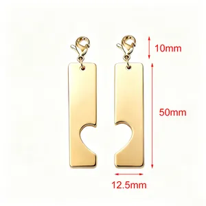 Dimensions détaillées du pendentif cœur poli en acier inoxydable pour porte-clés